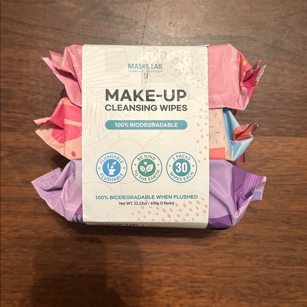 MASKE LAB | MAKE-UP CLEANSING WIPES 3-pack (30 sheets each)